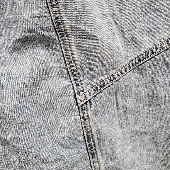Carolina Blues Vintage Light Wash Patchwork Cottagecore Denim Maxi Skirt Size 10 - Picture 2 of 9